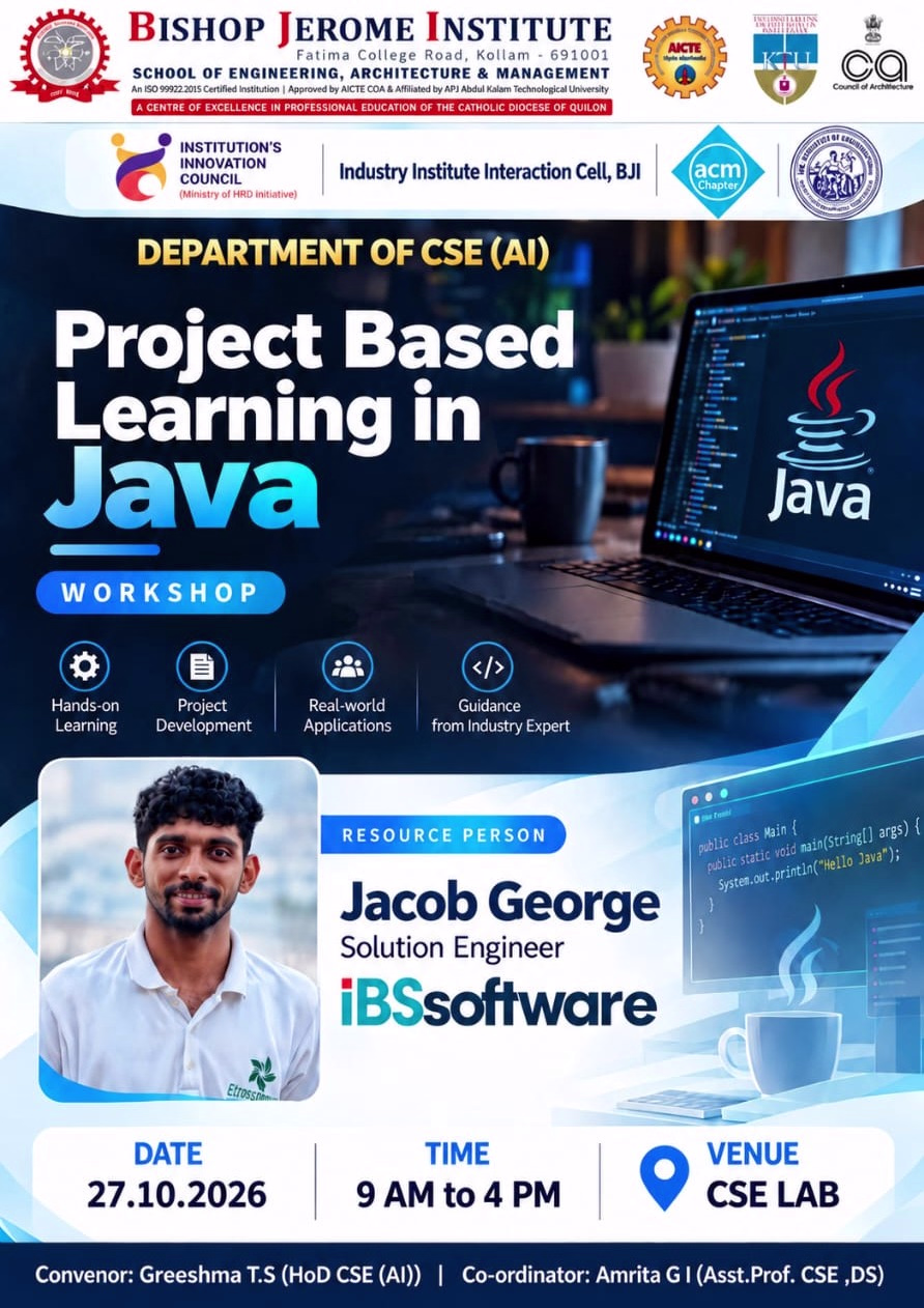 Project Based Learning in Java - Department of CSE (AI)